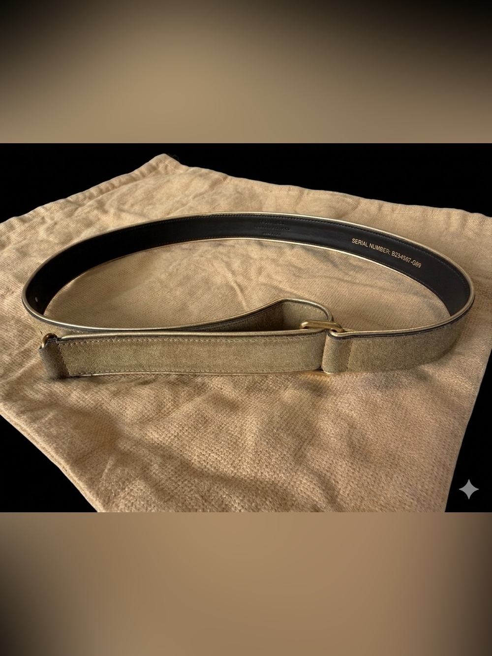 Yves Saint Laurent Beige Suede Belt Bag Strap with Gold-Tone Hardware